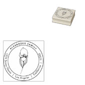 Boho floral dessiné à la main Lily tampon en caout (Tamponné)