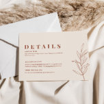 Boho Floral Détails Mariage Carte de boîtier<br><div class="desc">Boho Floral Détails Mariage Carte de boîtier caractérisée par un style boho avec des oeuvres florales et des couleurs neutres terreuses et beiges.</div>