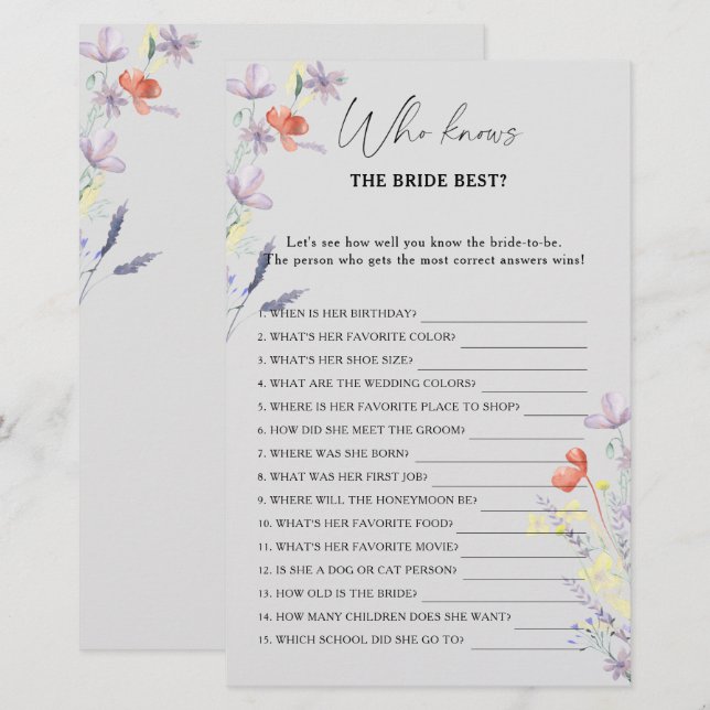 Boho Floral die het beste spel kent (Voorkant / Achterkant)