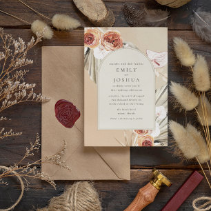 Boho Floral Digital Autumn Wedding Kaart