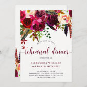 Boho Floral | Dîner de répétition Invitation (Devant / Derrière)