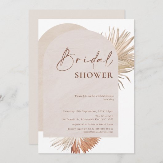 Boho Floral Double Arc nuptiale Invitation à la do (Devant / Derrière)