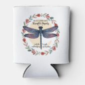 Boho Floral Dragonfly She Is Clothed With Strength Blikjeskoeler (Voorkant)