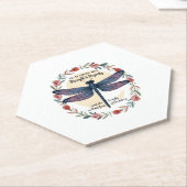 Boho Floral Dragonfly She Is Clothed With Strength Kartonnen Onderzetters (Schuin)