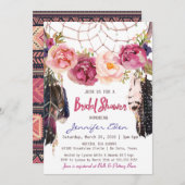 Boho Floral Dreamcatcher Bruids Douche Uitnodiging (Voorkant / Achterkant)