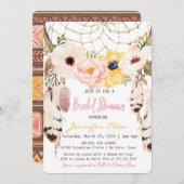 Boho Floral Dreamcatcher Invitation à la douche nu (Devant / Derrière)