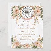 Boho Floral Dreamcatcher Save the Date Kaart (Voorkant)