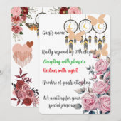 Boho Floral Dreamcatcher Wedding Carte RSVP (Devant / Derrière)