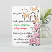 Boho Floral Dreamcatcher Wedding Carte RSVP (Debout devant)