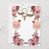 Boho Floral Dreamcatcher Wedding Carte RSVP (Dos)