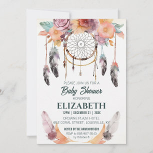 Boho Floral Dreamweaver Baby shower Ideeën Kaart