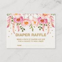 Boho Floral Dreamweaver Pink Gold Diaper Raffle