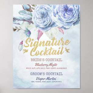 Boho Floral Drink Poster