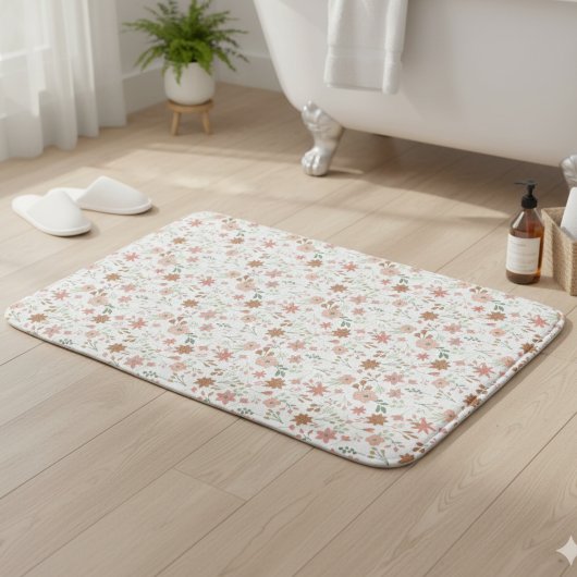 Boho Floral Earth Tonen Moderne bloemen Badmat
