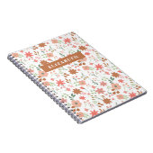 Boho Floral Earth Tones Custom Bloemen Notitieboek (Rechterzijde)
