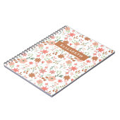 Boho Floral Earth Tones Custom Bloemen Notitieboek (Linkerzijde)