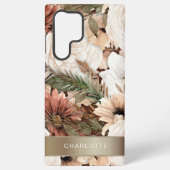 Boho Floral Earth Tones Samsung Galaxy Hoesje (Achterkant)