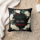 Boho Floral Eerste Kerstdag Gepersonaliseerd Kussen (Deken)