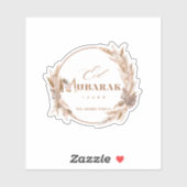 Boho Floral Eid Mubarak Sticker (Feuille)