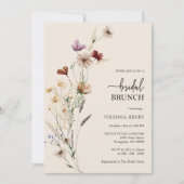Boho Floral Elegant Bridal Brunch Uitnodiging (Voorkant)