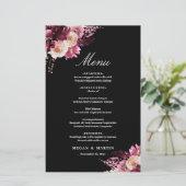 Boho Floral Elegant Wedding Menu (Staand voorkant)