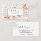 Boho Floral en Gold Tracery Visitekaartje (Voorkant / Achterkant)