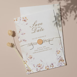 Boho Floral Enregistrer La Carte Date