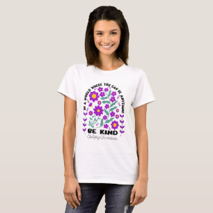 Boho Floral Epilepsy Awareness Be Kind T-shirt
