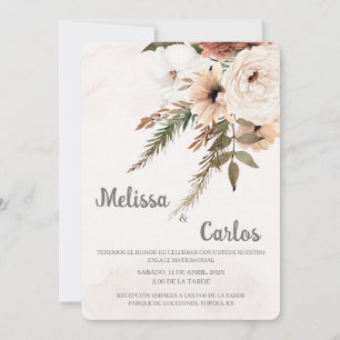 Boho floral espagnol Faire-part de mariage