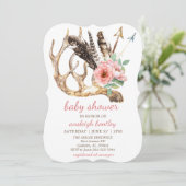 Boho floral et invitation de baby shower d'Antler (Debout devant)