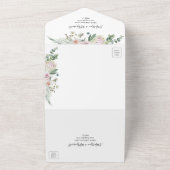 Boho Floral Eucalyptus Waterverf Wedding All In One Uitnodiging (Buitenkant)