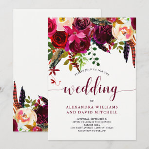 Boho Floral   Faire-part de mariage