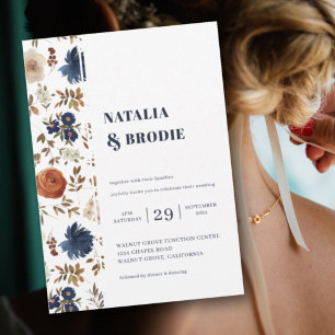 Boho Floral Faire-part de mariage aquarelle