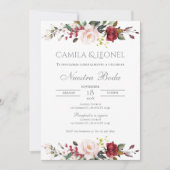 Boho Floral faire-part de mariage en espagnol (Devant)