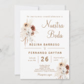 Boho Floral Faire-part de mariage espagnol (Devant)