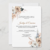 Boho Floral Faire-part de mariage espagnol (Devant)