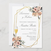 Boho Floral Faire-part de mariage espagnol (Devant)