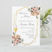 Boho Floral Faire-part de mariage espagnol (Debout devant)