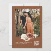 Boho Floral Fall Wedding QR Code RSVP Kaart (Achterkant)