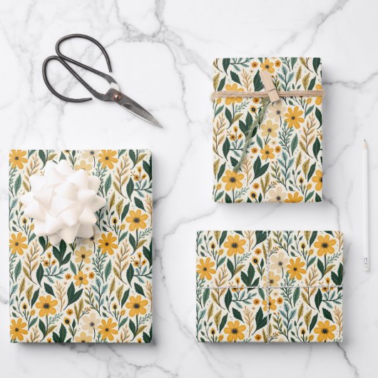 Boho Floral Fantasy Inpakpapier Vel (Voorkant)