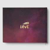 Boho Floral Feather Burgundy Red Gastenboek (Achterkant)