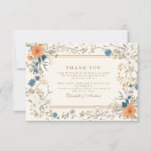 Boho  Floral Fern Wedding Bedankkaart (Voorkant)