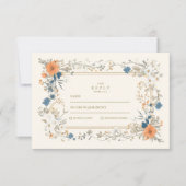 Boho Floral Fern Wedding RSVP Kaartje (Voorkant)