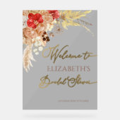 Boho Floral Fête des mariées Bienvenue Symbole acr (Recto)