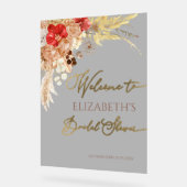 Boho Floral Fête des mariées Bienvenue Symbole acr (Angle)