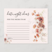 Boho Floral Fête des mariées Date Nuit Idées Carte (Devant)