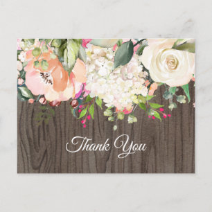 boho floral, fleur anniversaire Carte postale merc