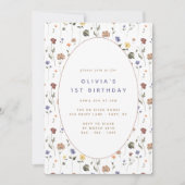Boho Floral Fleur sauvage | Invitation (Devant)
