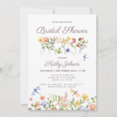 Boho Floral Fleur sauvage nuptiale Invitation (Devant)
