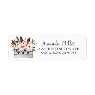 Boho Floral Flower Box Return Label